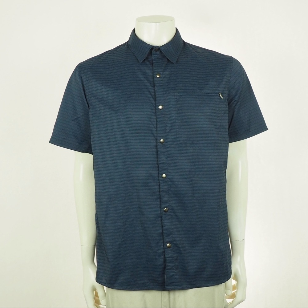 Club Ride Snap-Front Shirt Mens Medium Dark Blue Cycling MTB Bike Biking Cycle